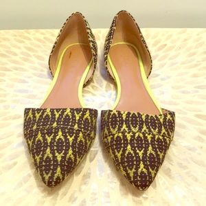 J. Crew embroidered fabric flats